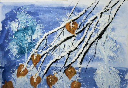 Рисование первый снег