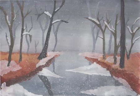 Рисование поздняя осень