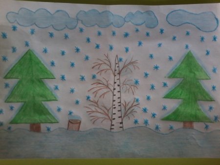 Рисование первого снега