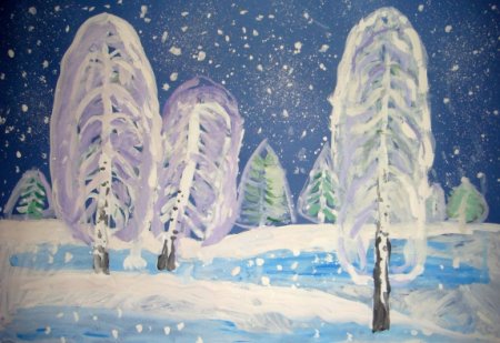 Рисование снег идет