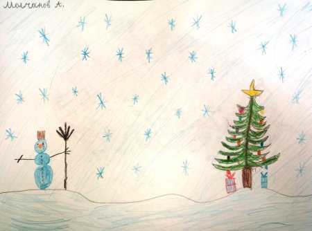 Рисование первого снега