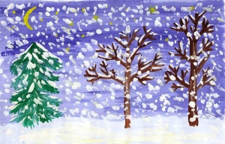 Снежинки живопись