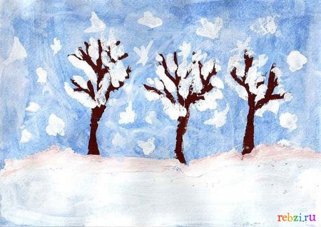 Зимнее рисование в подготовительной группе