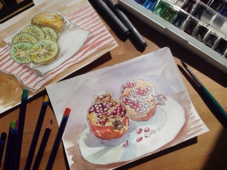 Акварельные скетчи мастер класс