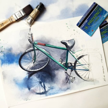 Велосипед скетч маркерами