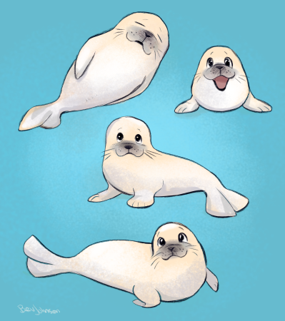Трафарет тюлень для детей