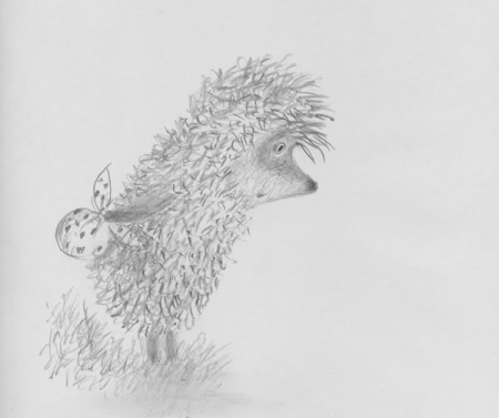 Ежик в тумане карандашом