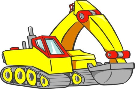 Экскаватор мультяшный