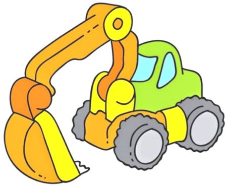 Экскаватор мультяшный