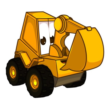 Экскаватор мультяшный
