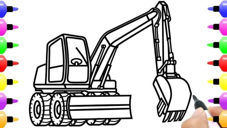 Экскаватор Мася раскраска