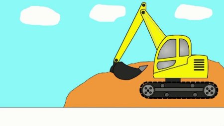 Экскаватор карандашом для детей