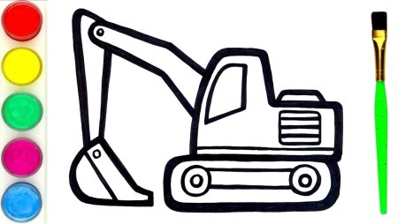 Экскаватор мультяшный