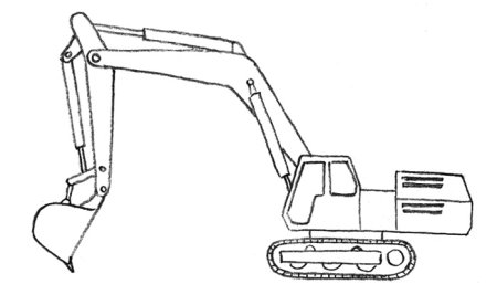 Рисование для детей машинки экскаватор
