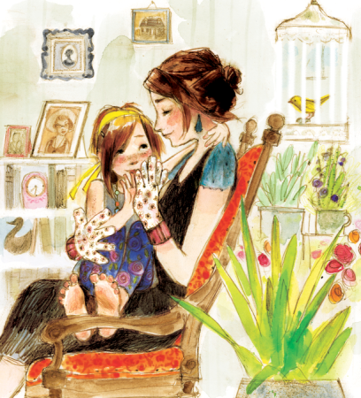 Мама с ребенком арт иллюстрация