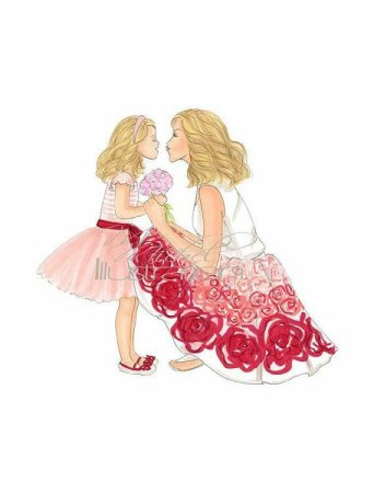 Мама с дочкой иллюстрация