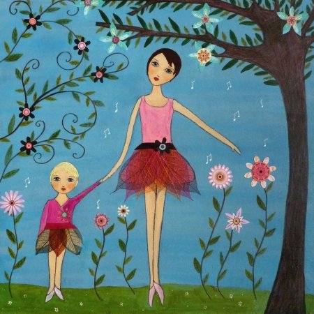 Детский рисунок мама и дочка