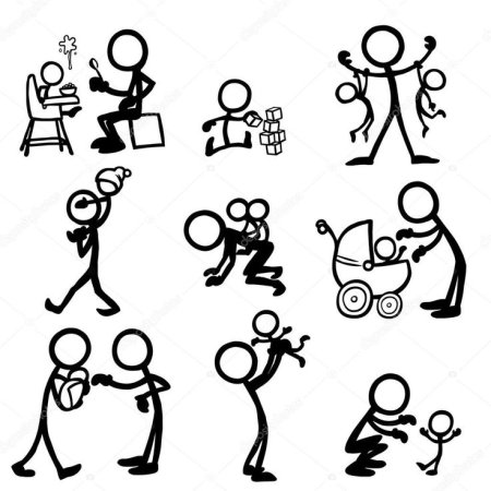 Контурные человечки вектор