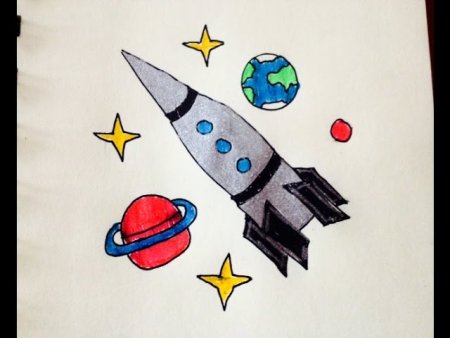 Рисунок ко Дню космонавтики