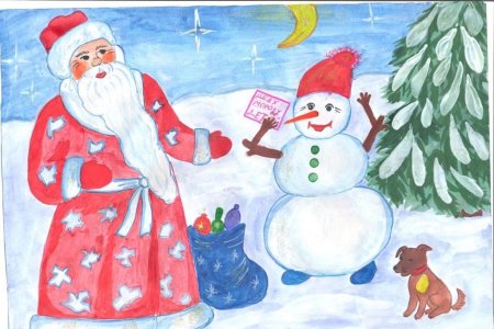 Детские рисунки на новый год
