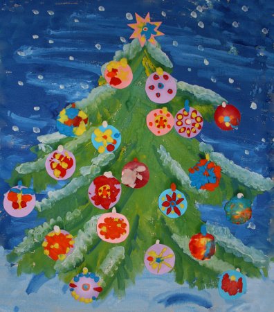 Детские рисунки на новый год
