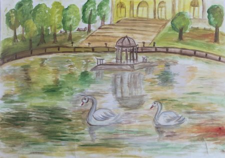 Лебединое озеро Астрахань рисунки детей