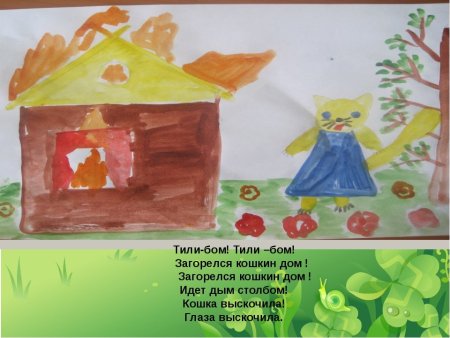Рисование тили Бом загорелся Кошкин дом