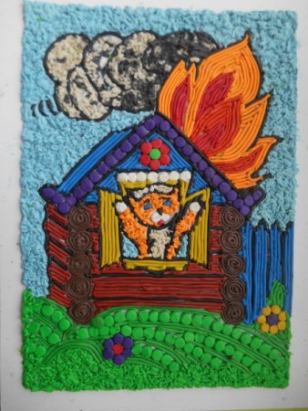 Пластилинография Маршак Кошкин дом