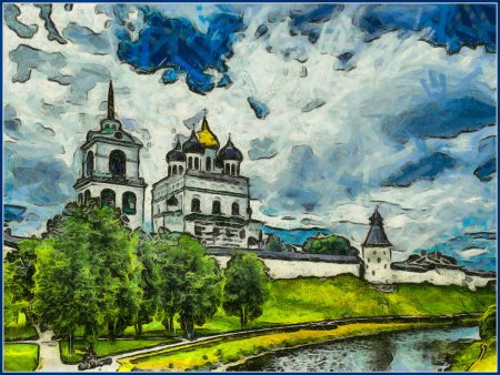 Троицкий собор Псков картина