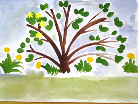 Детские рисунки кустарников