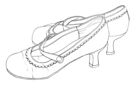 Раскраска туфли для девочек