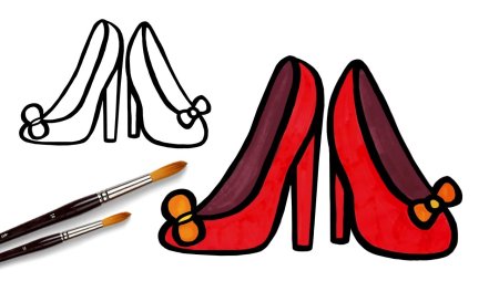 Рисование для детей туфелька