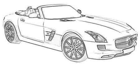 Раскраска Mercedes Benz SLS AMG