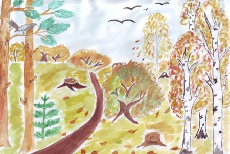 Красота осени рисунки 2 класс окружающий мир