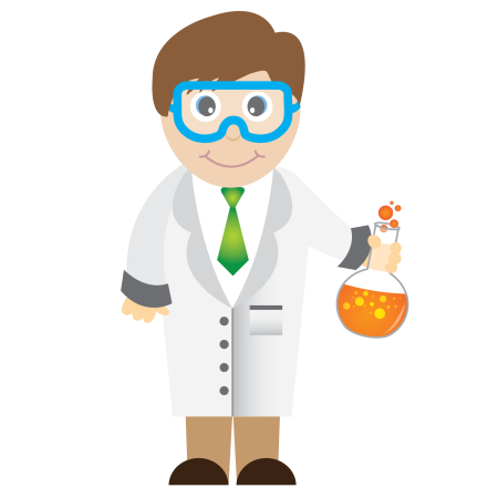 Ученый на прозрачном фоне