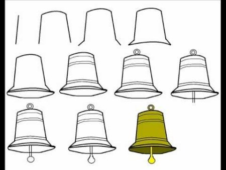 Нарисовать колокол пошагово