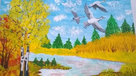 Птицы улетают на Юг для детей