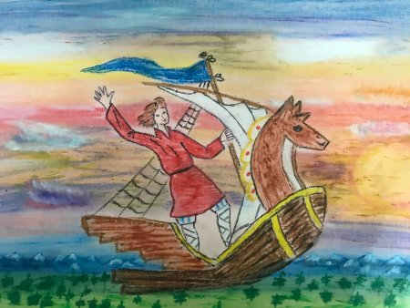 Иллюстрация к сказке Летучий корабль