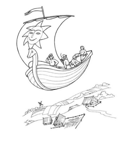 Поэтапное рисование кораблика