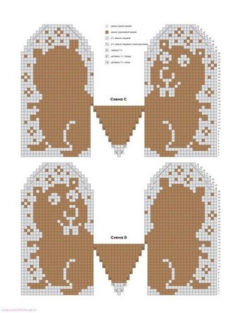 Детские варежки жаккард схемы