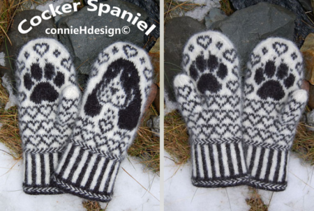 Варежки с орнаментом собаки