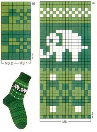 Детские носки жаккардовым узором