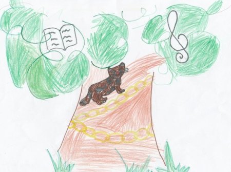 Рисунки у лукоморья дуб зеленый детские рисунки (53 фото)