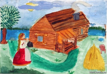Карельская изба рисунок