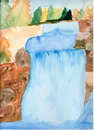 Рисование водопада для детей