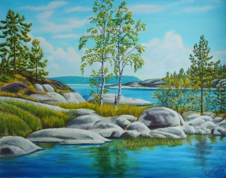 Карельский пейзаж рисунок