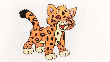 Леопард рисунок детский
