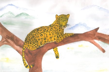 Леопард рисунок для детей