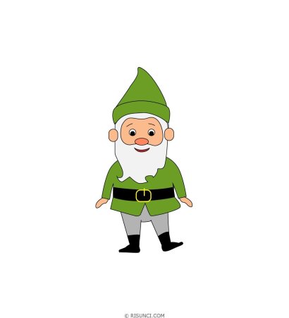 Гном раскраска