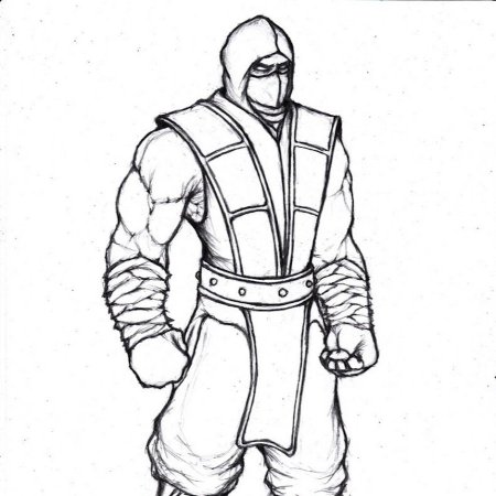 Раскраска мортал комбат Скорпион